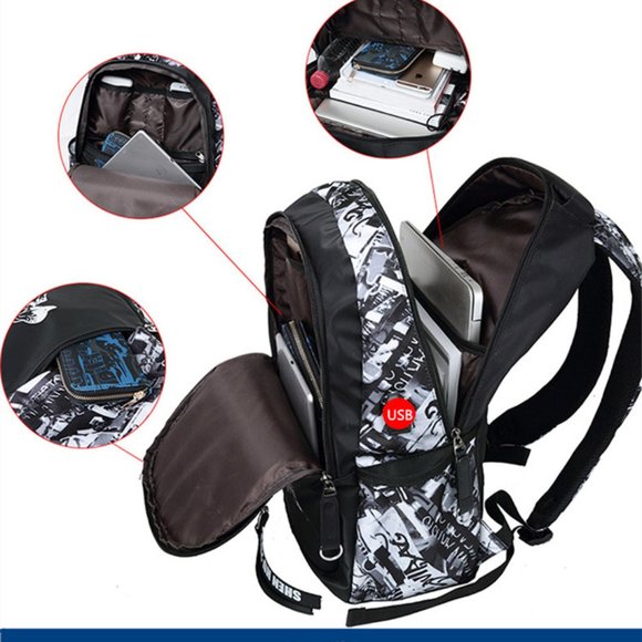 Luminous school bags waterproof large backpack for - Picture 2 of 6